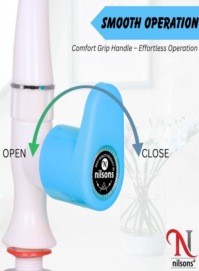 nilsons صنبور نيلسونز رويال بلو ذو رقبة البجعة | صنبور مياه بلاستيكي يُثبت على سطح الحوض، مناسب لأحواض الغسيل، وأحواض المطبخ، والحمامات | مانع للتسرب | مقاوم للصدأ | هيكل متين غير قابل للكسر | مناسب لأنابيب ½ بوصة | مقبض ذراع عصري - Image 5